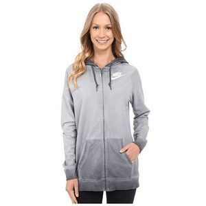 NEW Womens Large NIKE Boyfriend Gym Hoodie Full Zip 802551-021 Grey